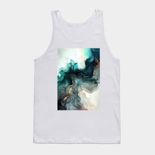 Blue Smoked - Abstract Alcohol Ink Art Tank Top